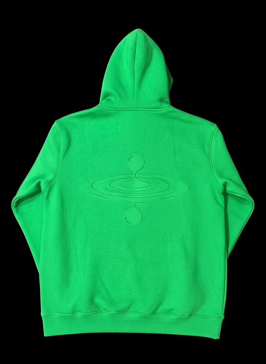 DROP17 Embossed Oversized Hoodie - Electric Green | Premium Heavy Fleece