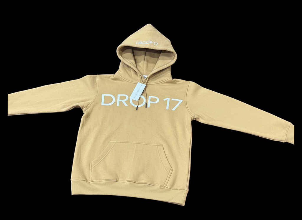 DROP17 Hoodie — Beige (Non-Embossed)