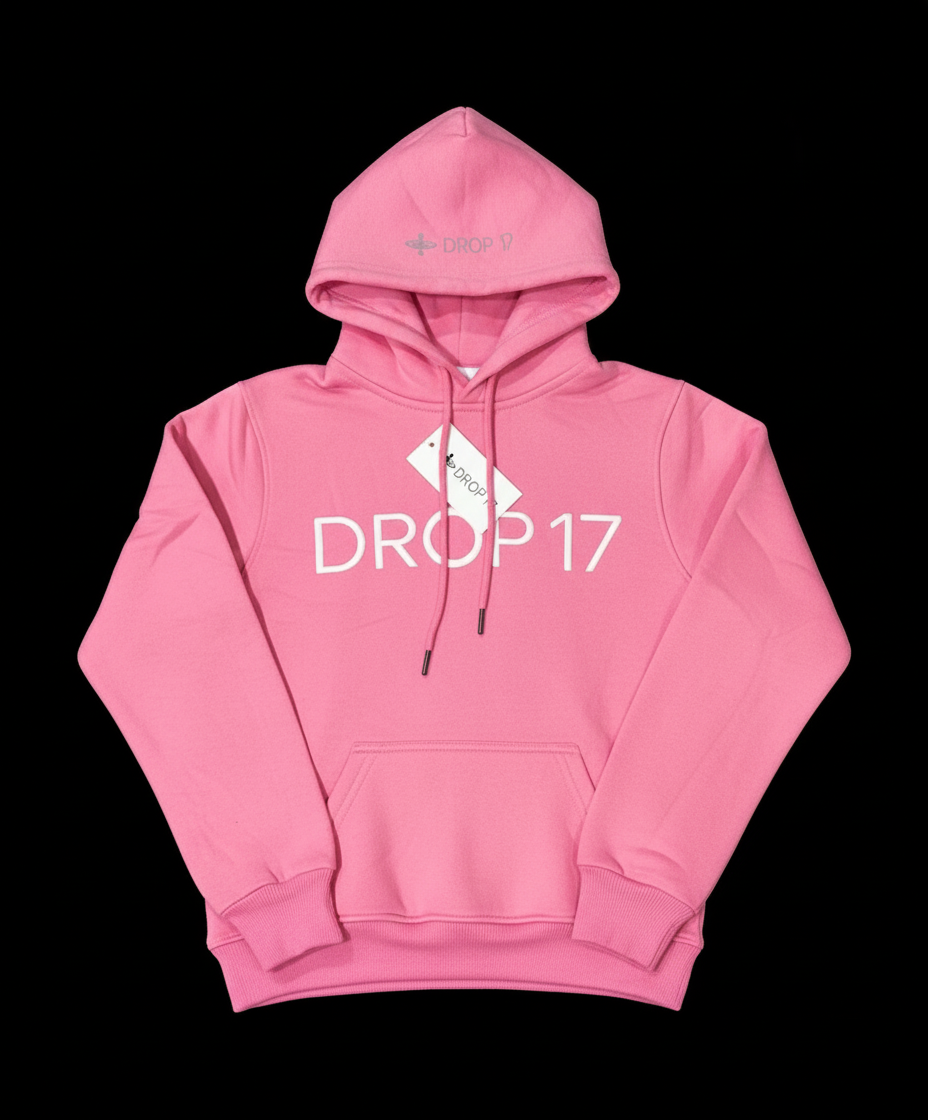 DROP17 Hoodie — Pink Pulse Logo